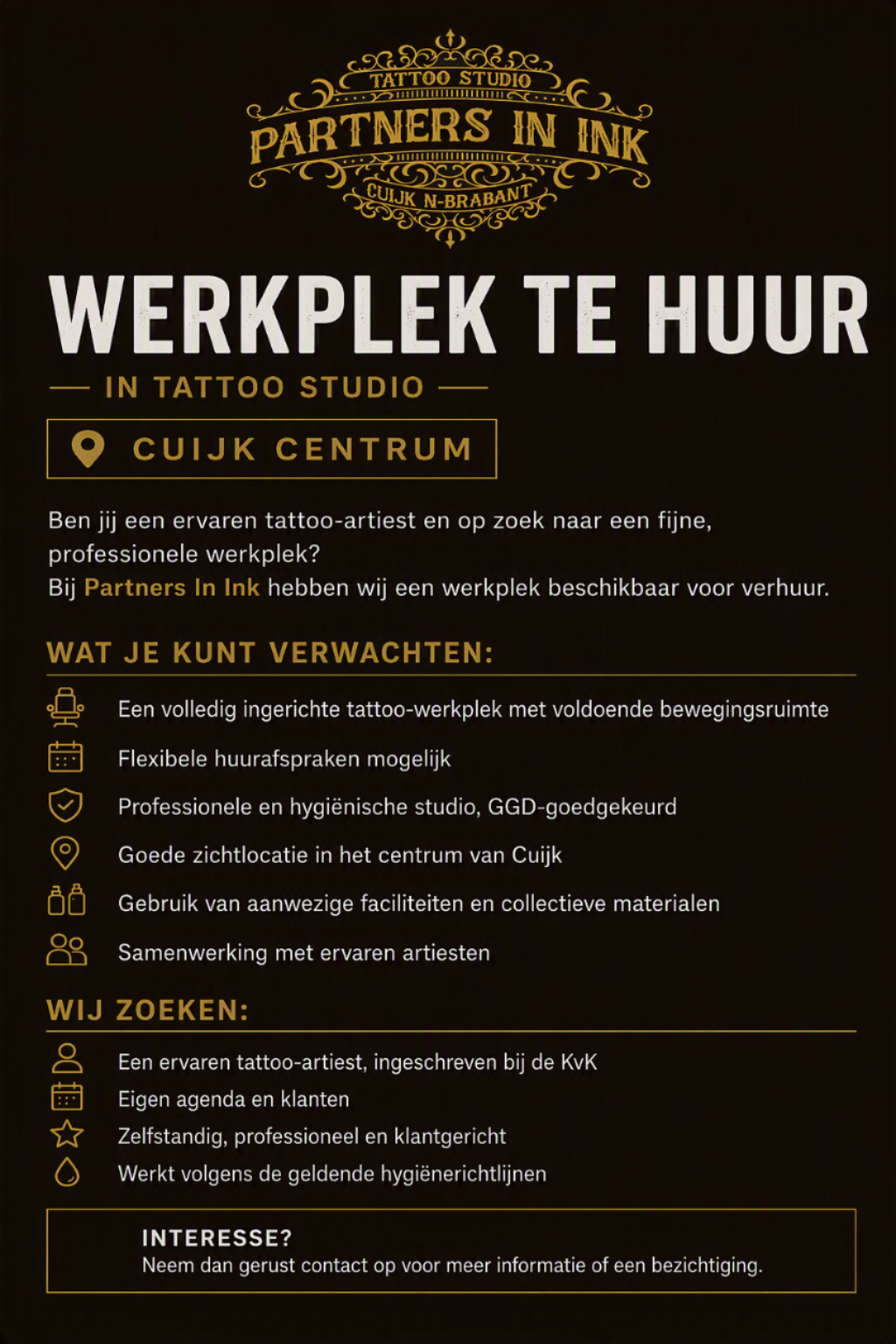 Advertentie werkplek bruin
